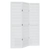 vidaXL Room Divider 3 Panels White Solid Wood Paulownia