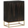 vidaXL Sideboard Black 55x34x75 cm Solid Wood Mango and Iron