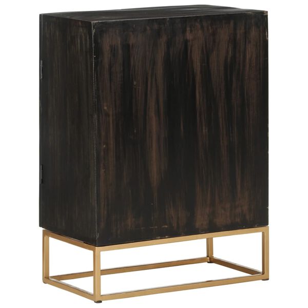 vidaXL Sideboard Black 55x34x75 cm Solid Wood Mango and Iron