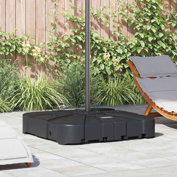 vidaXL Cantilever Parasol Base Set 2 pcs Black 88 x 88 x 19 cm Plastic