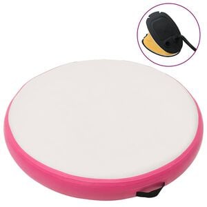 vidaXL Inflatable Gymnastic Mat with Pump 100x100x10 cm PVC Pink