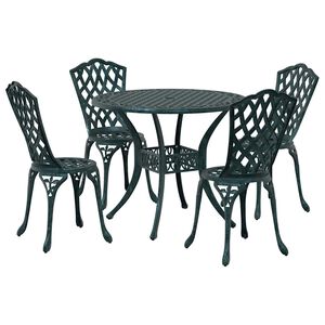 vidaXL Garden Dining Set 5 pcs Green Aluminium