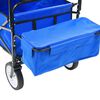 vidaXL Folding Hand Trolley with Canopy Steel Blue