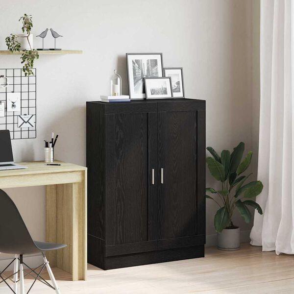 vidaXL Book Cabinet Black Oak 82.5 x 30.5 x 115 cm Engineered Wood