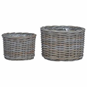 vidaXL Planter Basket with Storage 2 pcs Grey