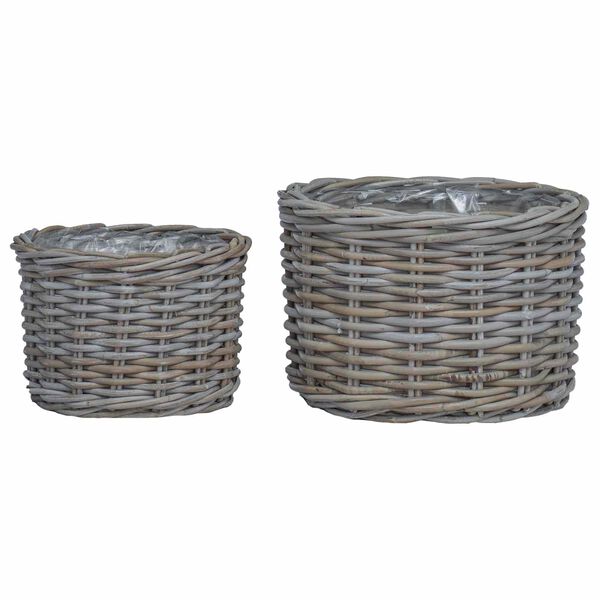 vidaXL Planter Basket with Storage 2 pcs Grey