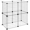 vidaXL 12-Panel Pet Cage with Door Black 35x35 cm Steel