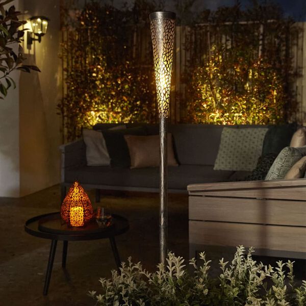 Luxform Solar LED Garden Light Torch Plymouth Grey