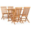 vidaXL 5 Piece Folding Outdoor Dining Set Solid Teak Wood