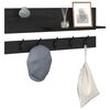 vidaXL Wall-Mounted Coat Rack with Shelf Black Oak 90 x 15 x 36 cm