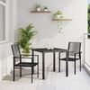 vidaXL Garden Dining Set 3 pcs Black PVC rattan