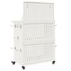 vidaXL Tool Trolley Manual White 65 x 35 x 111 cm Cold-rolded steel