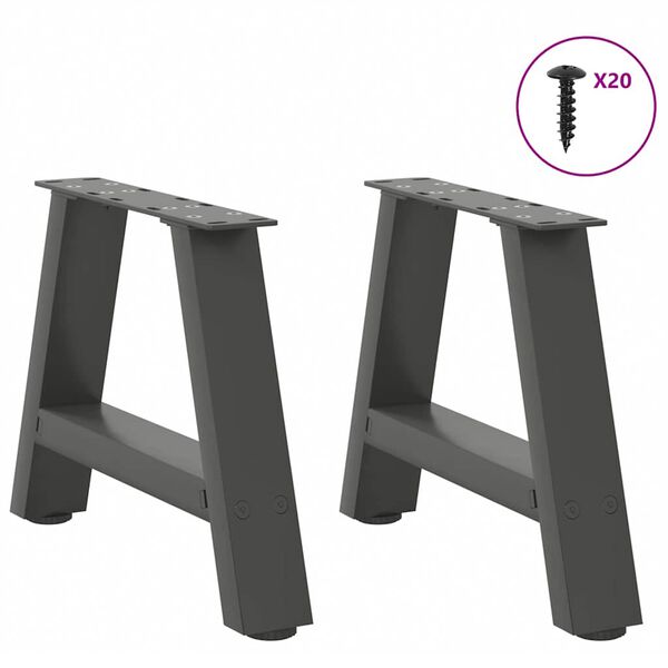 vidaXL Coffee Table Legs A-Shaped 2 pcs Anthracite&nbsp;40x(30-31) cm Steel