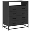 vidaXL Drawer Cabinet Black 70x41x83.5 cm Engineered Wood