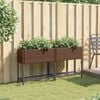 vidaXL Garden Planters with Shelf 2 pcs Brown 70x28x70 cm Poly Rattan