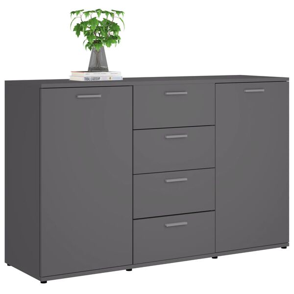 vidaXL Sideboard Grey 120x35.5x75 cm Engineered Wood