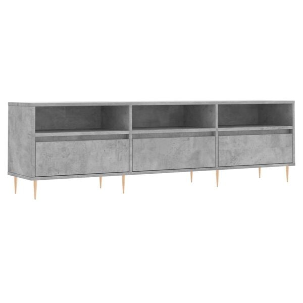 vidaXL TV Cabinet Concrete Grey 150x30x44.5 cm Engineered Wood