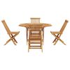 vidaXL Garden Dining Set Folding 5 pcs Brown Solid Teak wood