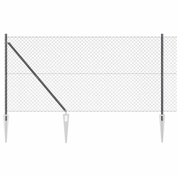 vidaXL Fence Post Grey 10 x 1.4 m (40 x 40 mm mesh) Steel and PVC