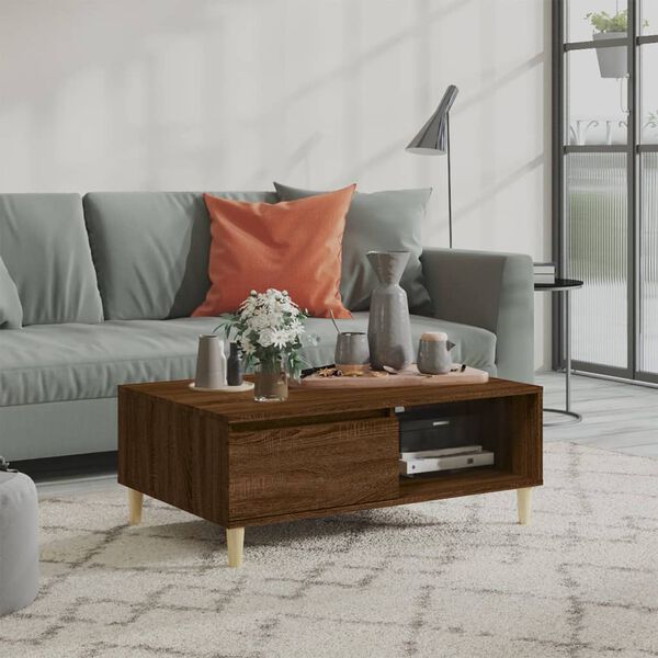 vidaXL Coffee Table Brown Oak 90x60x35 cm Engineered Wood