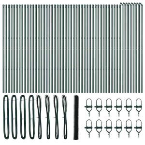 vidaXL Hexagonal Fence Ground Fix 100 x 1.5 m PVC-Coated Steel Green