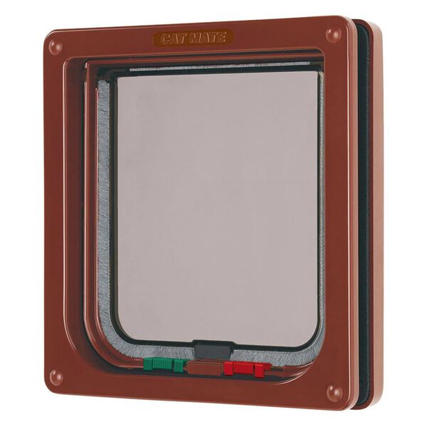 CAT MATE 4-way Lockable Cat Door Brown