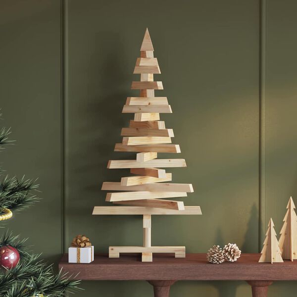 vidaXL Christmas Trees with Stand Natural 90 cm Solid pine wood