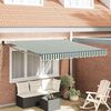 vidaXL Awning Striped Green and white 3 x 2.5 m Polyester and metal