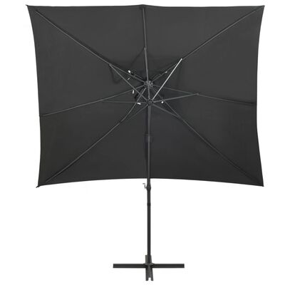 vidaXL Cantilever Umbrella with Double Top Anthracite 250x250 cm