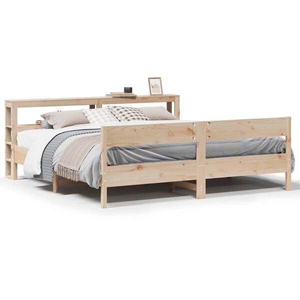 vidaXL Bed Frame without Mattress 180x200 cm Super King Solid Wood Pine