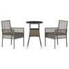 vidaXL Garden Dining Set 3 pcs Grey Poly rattan