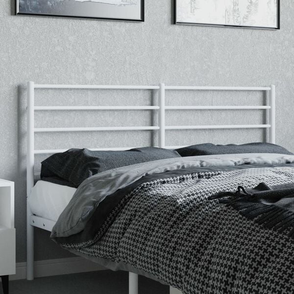 vidaXL Metal Replace Headboard White 160 cm