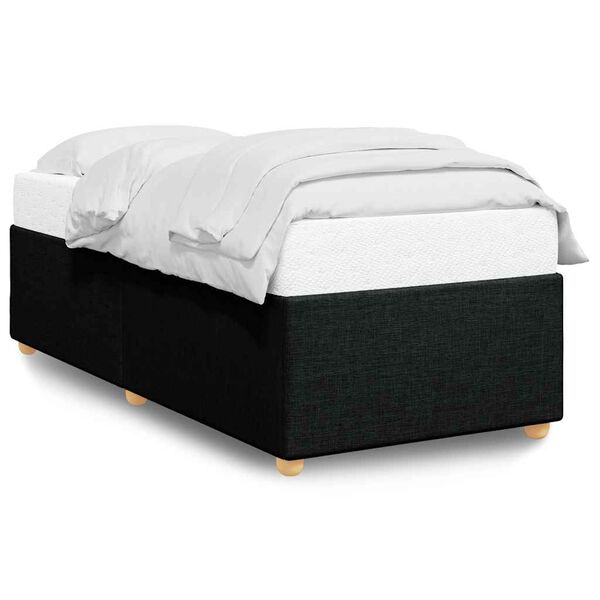 vidaXL Bed Frame without Mattress Black Single Fabric