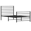vidaXL Metal Bed Frame without Mattress with Footboard Black 90x190cm