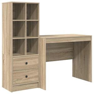 vidaXL Desk with Drawer 2 pcs Sonoma Oak