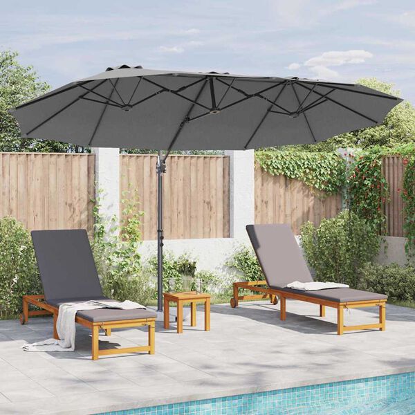 vidaXL Garden Cantilever Parasol Anthracite 372 x 198 x 243 cm