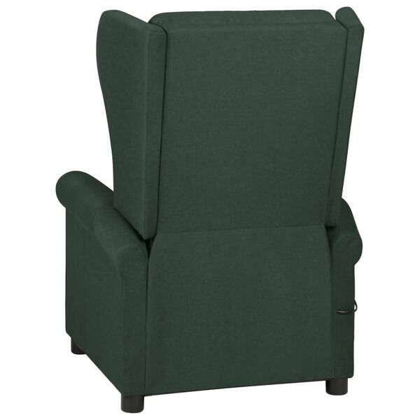 vidaXL Recliner Chair Dark Green Fabric