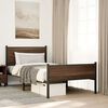 vidaXL Metal Bed Frame without Mattress Brown Oak 107x203 cm