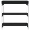 vidaXL Console Table with Shelves Black 75x30x80 cm