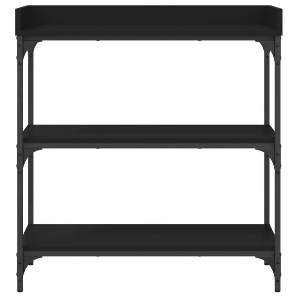 vidaXL Console Table with Shelves Black 75x30x80 cm