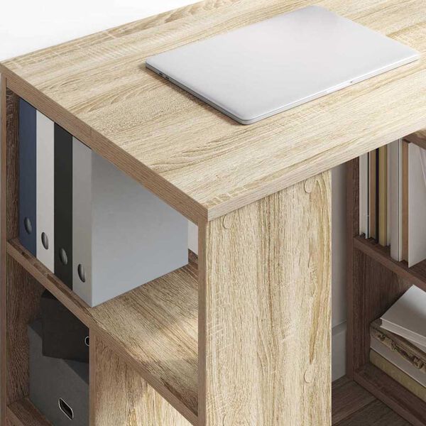 vidaXL Desk with Shelf Sonoma oak 90 x 50 x 75 cm Engineered Wood
