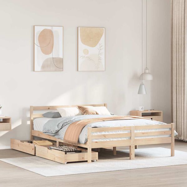 vidaXL Bed Frame without Mattress 140x200 cm Solid Wood Pine