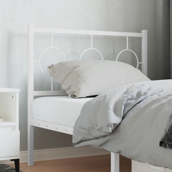 vidaXL Metal Headboard White 90 cm