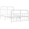 vidaXL Metal Bed Frame without Mattress with Footboard White 120x190cm