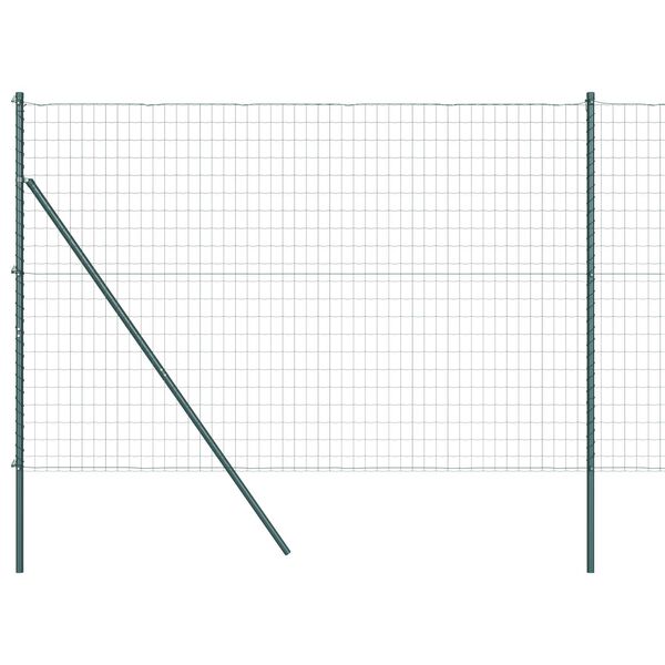 vidaXL Fence with Post Green 1.6 x 10 m Steel and PVC