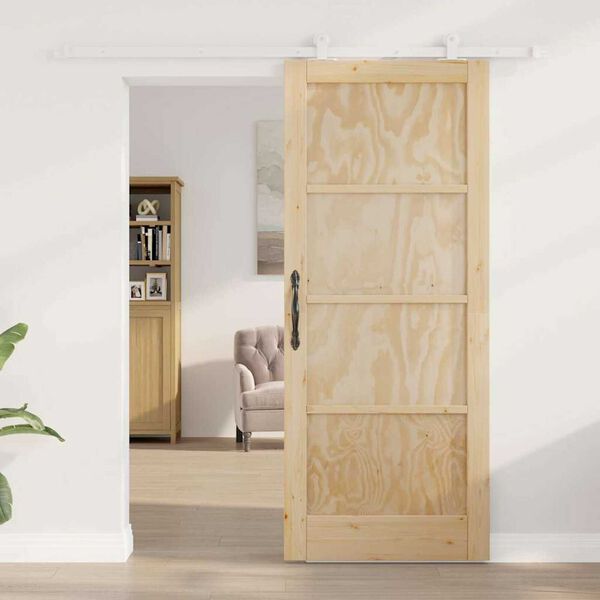 vidaXL Sliding Door ORKDAL Brown 83 x 202 cm Solid Pine Wood