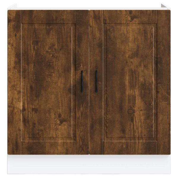 vidaXL Sink Base Cabinet&nbsp;"Porto" Smoked Oak 80x46x81.5 cm&nbsp;Engineered Wood