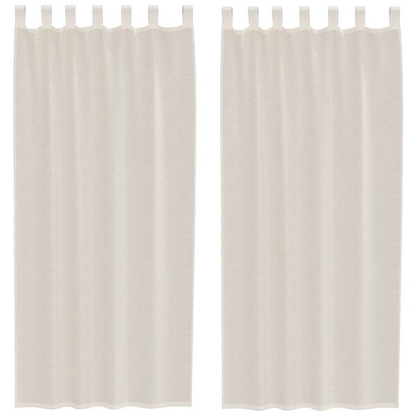 vidaXL Voile Curtains with Tab Top 2 pcs Cream