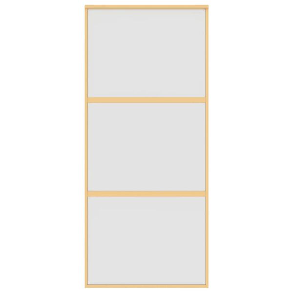 vidaXL Sliding Door Gold 90x205 cm Frosted ESG Glass and Aluminium