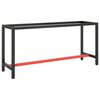vidaXL Work Bench Frame | Matte Black | Powder-coated metal | Medium | Durable